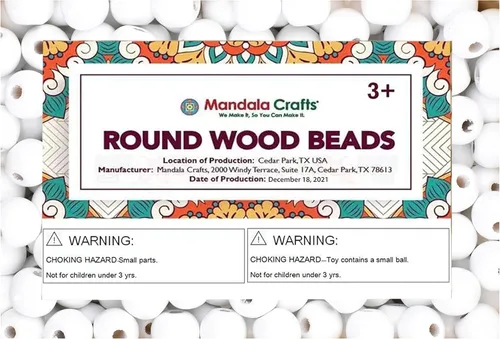 Vista 131 de Mandala Crafts - 2000 cuentas de madera redondas pequeñas de 6 mm para manualidades, suministros de macramé - cuentas de madera natural negra sin