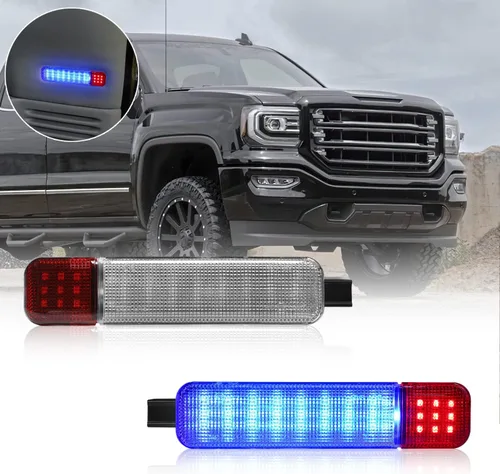 Vista 2 de Panel de puerta interior LED de cortesía azul claro de advertencia compatible con Chevy GMC C/K Silverado Sierra 1500 2500 3500 Suburban Tahoe