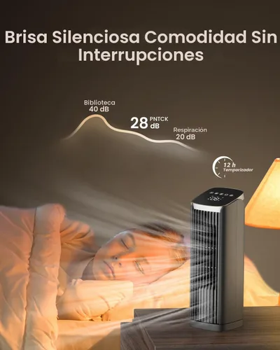 Vista 9 de PNTCK Ventilador de torre de 13 pulgadas para dormitorio, ventilador de Negro