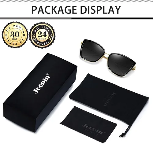 Vista 6 de Joopin - Lentes de sol de gran tamaño con forma de ojos de gato para mujer, con marco de metal de moda