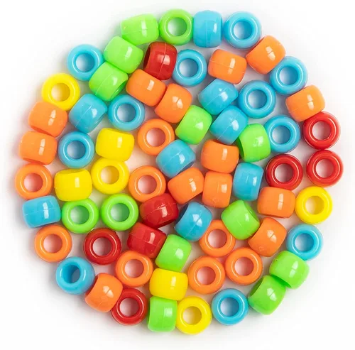 Vista 5 de Más de 1000 cuentas multicolor neón de 9 x 6 pulgadas, cuentas brillantes para manualidades, pulseras y proyectos de arte creativo para 4 años