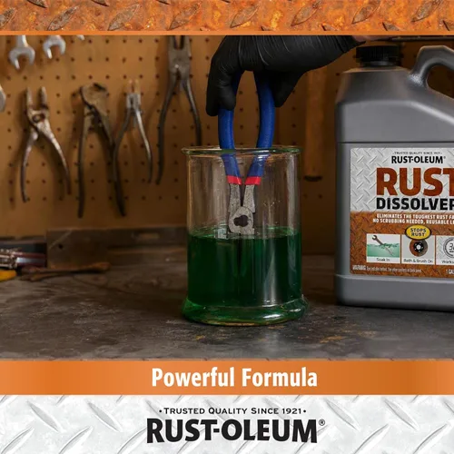 Vista 7 de Rust-Oleum Eliminador de óxido para remojar y bañar; removedor de corrosión resistente para herramientas metálicas, automóviles, bicicletas