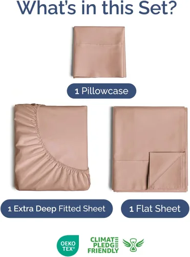 Vista 648 de Extra Deep Twin XL Sheet Set - 3 Piece College Dorm Room - White 01-Blanco
