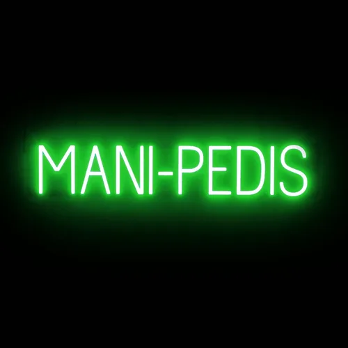 Vista 18 de SpellBrite MANI-PEDIS - Letrero para salones de manicura Letreros relacionados con salones de uñas con aspecto de neón, luz LED roja 33.4 x 6.3