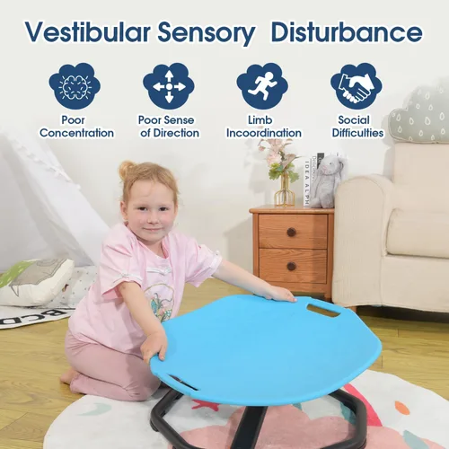 Vista 2 de Silla Giratoria Sensorial para Niños Autistas, Silla Giratoria Mejorada para Niños con Manijas, Mejora el Enfoque y el Equilibrio, Ideal para Equipo