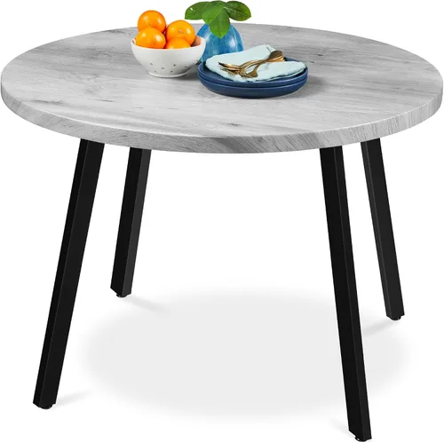 Vista 8 de Best Choice Products Mesa de comedor redonda de mediados de siglo moderna de 35.5 pulgadas, comedor que ahorra espacio para el hogar, cocina, Negro