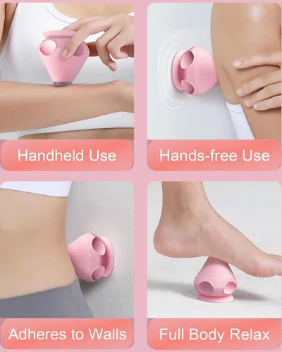 Vista 5 de VibeHeat Mini - Bola de masaje vibratoria calentada con base de succión, 2 modos de calor y 2 modos de vibración, masajeador de punto de activación