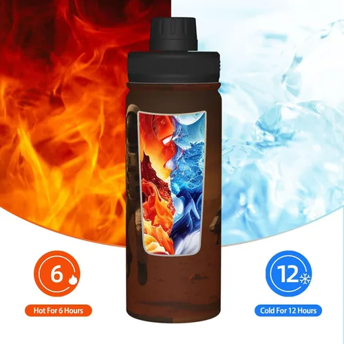 Vista 6 de Astronaut - Hervidor de agua aislado de acero inoxidable Impresión divertida botella de agua aislada Ideal para deportes y viajes