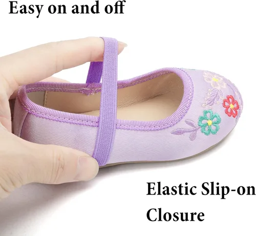 Vista 7 de THEE BRON Zapatos de vestir para niñas pequeñas Ballet Mary Jane Flats
