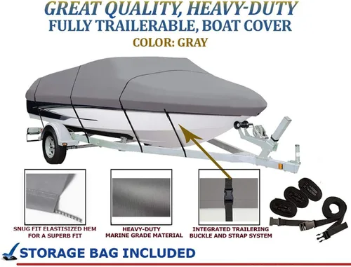 Vista 7 de SBU Grey Boat Cover Compatible for Monterey 210 MONTURA BR 1997, Trailering Storage Mooring