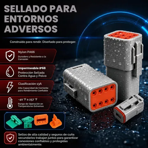 Vista 4 de 174Pcs 12 Kits Kit de Conectores DT Con Alicate de Crimpado para Conectores Deutsch, Conectores de 2 3 4 6 8 12 Pines Conectores Eléctricos