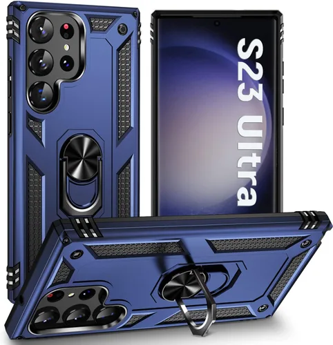 Vista 7 de Funda protectora diseñada para Galaxy S23 con soporte, a prueba de caídas militares, a prueba de golpes, a prueba de polvo, para Samsung S23, rosa
