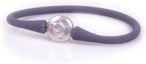 Vista 17 de GEM-Inside Big - Pulsera de joyería de perlas de 0.512 in para dama de honor, color negro, apilable, goma de silicona, elástica, perlas cultivadas