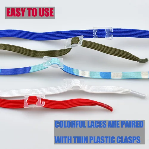 Vista 4 de VEILLEONG 2 pares de cordones elásticos sin corbata, talla única para todos los zapatos de adultos y niños