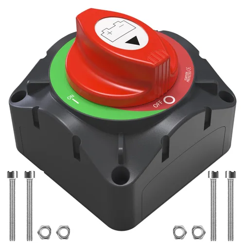 Vista 8 de Interruptor de desconexión de batería de 12 V maestro, interruptor de apagado de batería de 12 V-48 V, 275 amperios de alta corriente para automóvil