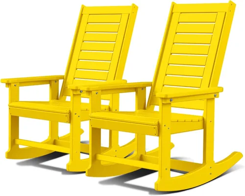 Vista 15 de GREENVINES Oversized Outdoor Rocking Chair, HDPE Rocker, Aqua