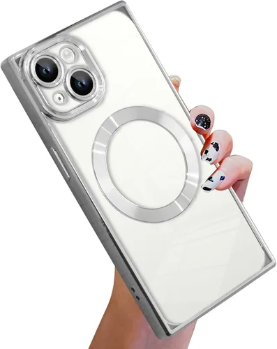 Vista 61 de KANGHAR Funda diseñada para iPhone 12 Pro Magnética Transparente con Protector de Lente de Cámara [Compatible con MagSafe] Diseño de Placado