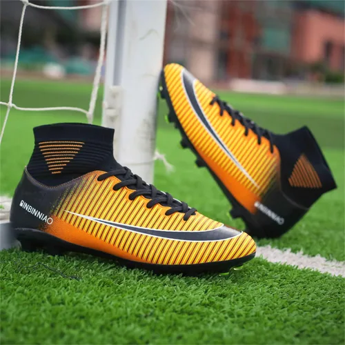 Vista 4 de MDPCX Zapatos de fútbol unisex competitivos para hombres y mujeres, botas de fútbol para interiores y exteriores, atléticos, para césped,
