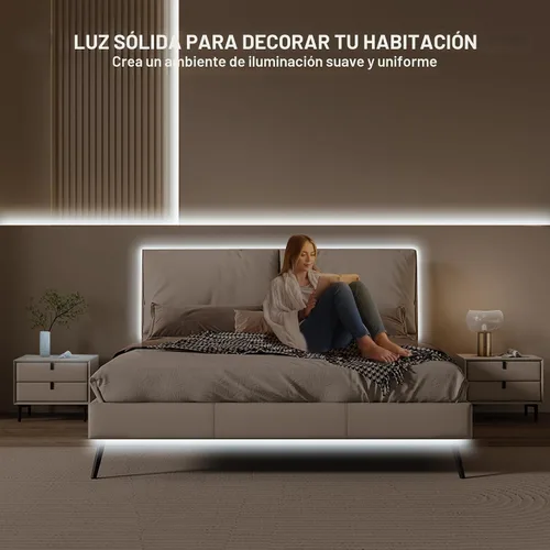 Vista 7 de Tira de luz LED COB de 16.4 pies con control remoto, 6500K Ra93+ regulable luz diurna brillante blanca tira de luz LED COB tira de luz blanca