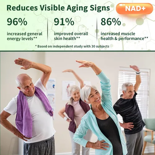 Vista 5 de Suplemento NAD, nicotinamida liposomal ribósido resveratrol 250 mg, alternativa a NMN, suplemento NAD de alta pureza para mujeres y hombres