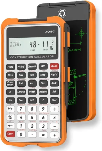Vista 10 de Calculadora de Construcción Industrial y Científica ROATEE: Calculadora de Ingeniería para Contratista, Carpintero, Calculadora de Bolsillo en Gris