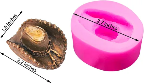 Vista 2 de 2 piezas lindo lindo sombrero de vaca niño tema vaquero del oeste molde de silicona para bricolaje postres pudín postres dulces pasta pasta jalea
