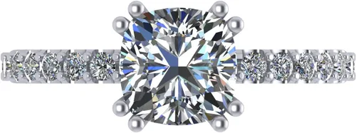 Vista 13 de NANA Jewels Anillos de plata de ley chapados en platino de 1.5-3 quilates con circonita cúbica ovalada y corte princesa Asscher Oro macizo de 10