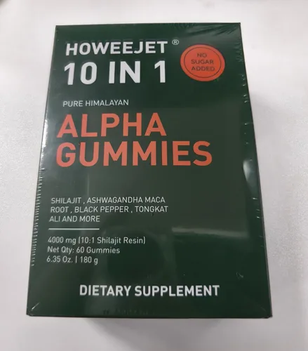 Vista 9 de Gomitas Shilajit naturales del Himalaya para hombres, gomitas alfa 10 en 1 con 4000 mg de shilajit puro, Ashwagandha, ginseng, Tongkat Ali y raíz