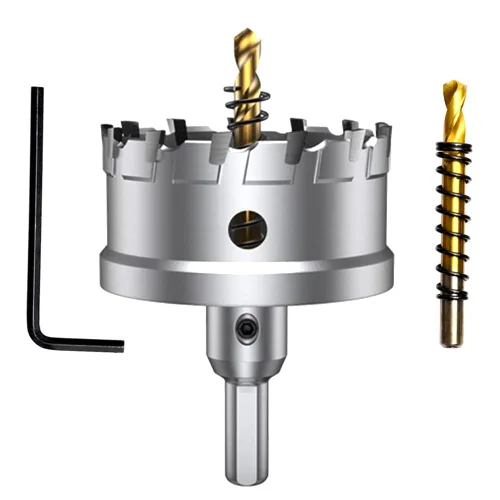 Vista 13 de ASNOMY Broca de sierra perforadora con punta de carburo de tungsteno para metal duro, cortador de sierra de agujero T.C.T de 1/2 pulgada con 2