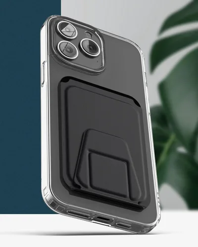 Vista 6 de ENCASED Funda transparente para iPhone 14 Pro Max con tarjetero compatible con Magsafe Incluye cartera de cuero y protector de pantalla de vidrio