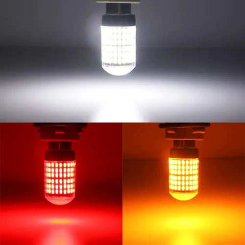 Vista 6 de Paquete de 2 bombillas LED de freno 1157, bombilla de repuesto BAY15D de 12 V-24 V para freno de reversa, cola de correr, estacionamiento, universal