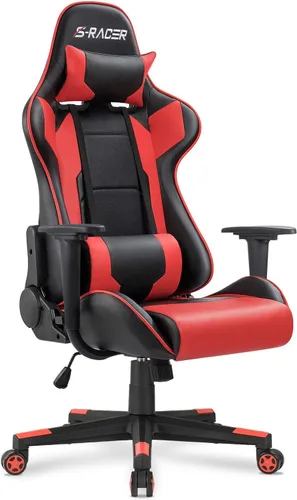 Vista 12 de Homall Silla Gaming, Silla de Oficina Respaldo Alto Silla de Computadora de Cuero Silla de Escritorio Racing Ejecutiva Ergonómica Ajustable Azul