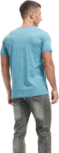 Vista 4 de KLIEGOU Camiseta de cuello redondo para hombre, manga corta, suave, ajustada, tallas S a XXXL