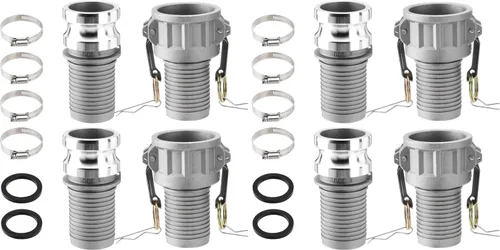 Vista 11 de SPARKWHIZ 2 piezas de accesorios de manguera Camlock de aluminio (parte de 2" D) con leva y ranura + 2 piezas de accesorios de manguera de aluminio