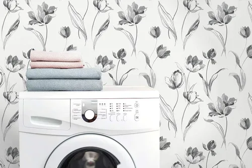 Vista 5 de NextWall Tulip Toss - Papel tapiz floral para despegar y pegar