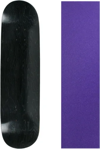 Vista 10 de Skateboard Deck Pro 7-Ply Arce canadiense TINTADO NEGRO con Griptape