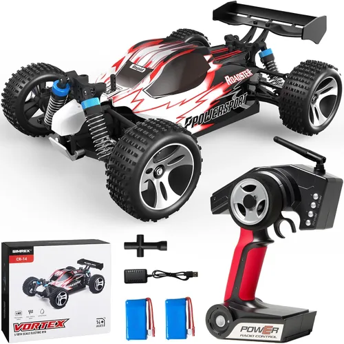 Vista 10 de SIMREX Coche RC 1:18 Escala 4WD, 40+ MPH Camión todoterreno de alta Azul