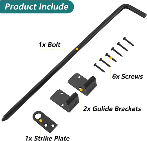Vista 6 de HOME MASTER HARDWARE Perno de caña de 18 pulgadas, Varilla de caída de puerta resistente, Pernos de caña para puertas, Hardware de puerta de cerca