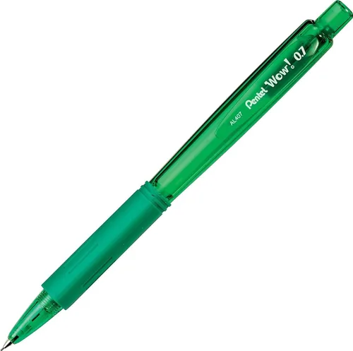 Vista 4 de Wow! Pentel AL407D - Portaminas de 0.028 in con barril verde, caja de 12