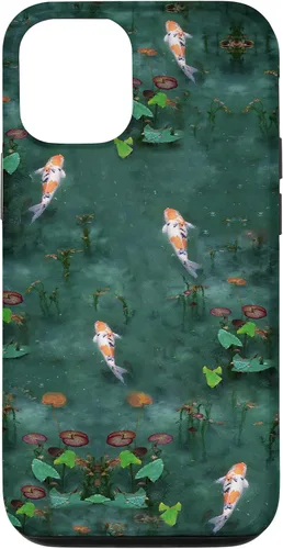 Vista 28 de Emerald Green Majestic Zen Water Garden Japanese Koi Fish Case for iPhone 17