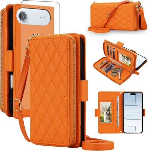 Vista 61 de Asuwish Funda compatible con iPhone 6/6s/7/8/SE 2020 2022 con cremallera y bloqueo RFID, protector de pantalla, correa cruzada i6 i7 i8 7s 8s SE2020