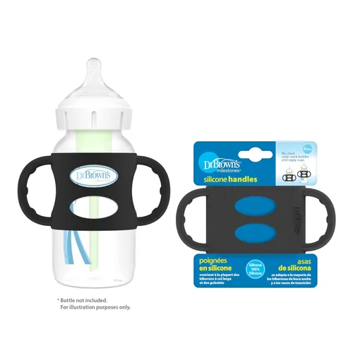 Vista 8 de Dr. Brown's - Funda para botella de vidrio de cuello ancho, color negro, 5 onzas, paquete de 1