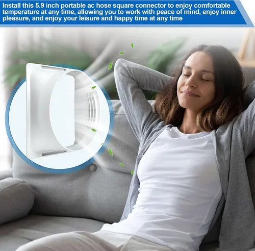 Vista 7 de Acoplador portátil de manguera de escape de aire acondicionado de 5.9 pulgadas, manguera de escape de CA portátil de 6 x 7 pulgadas, acoplador