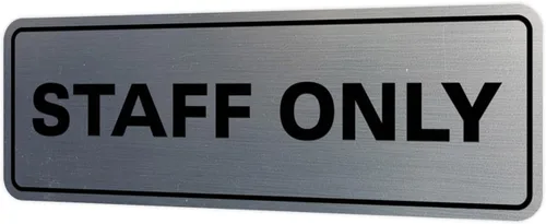 Vista 81 de All Quality Letrero estándar para pared o puerta Fácil instalación Señales de trabajo de oficina Seguridad mejorada – Negro – Pequeño