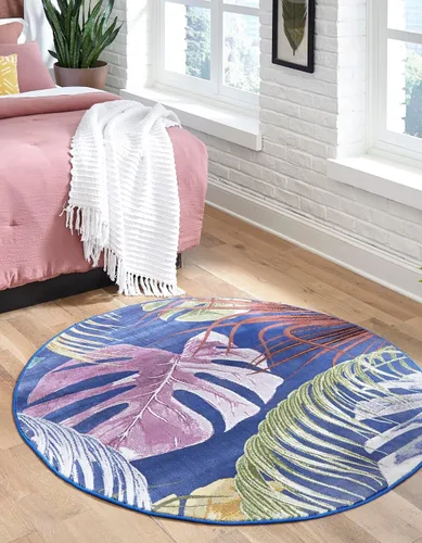 Vista 18 de Unique Loom Blossom Collection - Alfombra rectangular de 2 x 3 pies, color marfil y azul