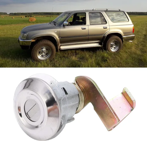 Vista 3 de Cerradura de puerta de combustible, tapa de combustible cilíndrica, cerradura de gas para puerta con 2 llaves 69511 32010 Reemplazo para Hilux