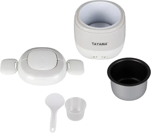 Vista 5 de Tayama TMRC-03R - Mini arrocera portátil de 1.5 tazas, color blanco