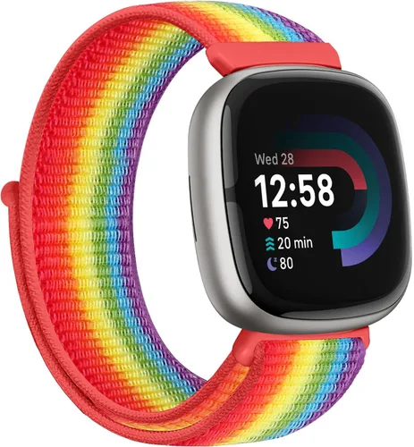 Vista 34 de Correas de nailon compatibles con Fitbit Versa 4/Sense 2/Versa 3/Fitbit Sense, correa de repuesto ajustable deportiva suave transpirable