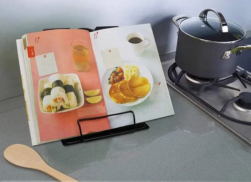 Vista 4 de Soporte plegable para libros de escritorio para leer, bandeja de observación de pie y soporte para papel de página, soporte ajustable