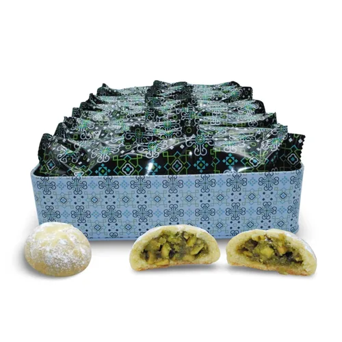 Vista 7 de Al Bohsali Galletas de mantequilla rellenas de pistacho Maamoul 12 bolsas individuales
